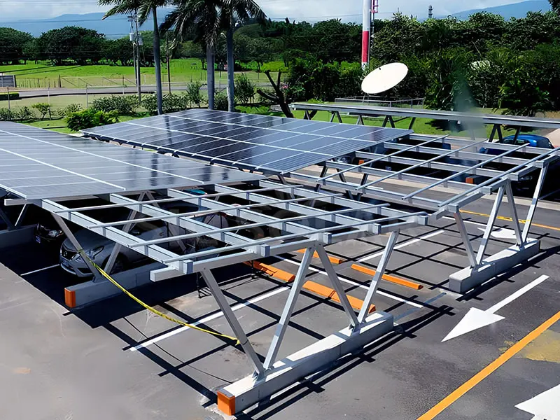 80KW Kaikki alumiininen autokatos aurinkopaneelijärjestelmä Yhdysvalloissa
